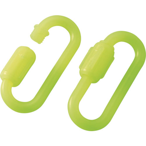 緑十字 プラスチックチェーン用ジョイント 蛍光緑 PSJ-60KG 線径6mmΦ以下用 2個組_
