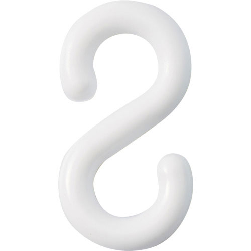 緑十字 S字フック 白 PF-6W 線径6mmΦ 21×39.5mm 2個組 樹脂製_