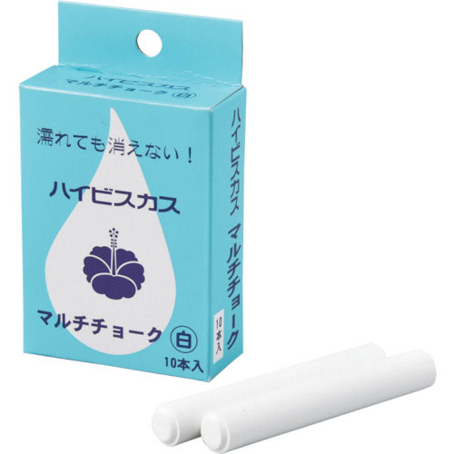 緑十字 マルチチョーク(雨天使用可能タイプ) 白 マルチチョーク-W 12Φ×80mm 10本組_