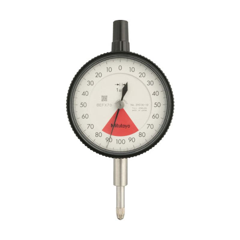 ミツトヨ　標準形ダイヤルゲージ（１回転未満・耳金付裏ぶたタイプ）　測定範囲０～０．１６ｍｍ　最小表示＿