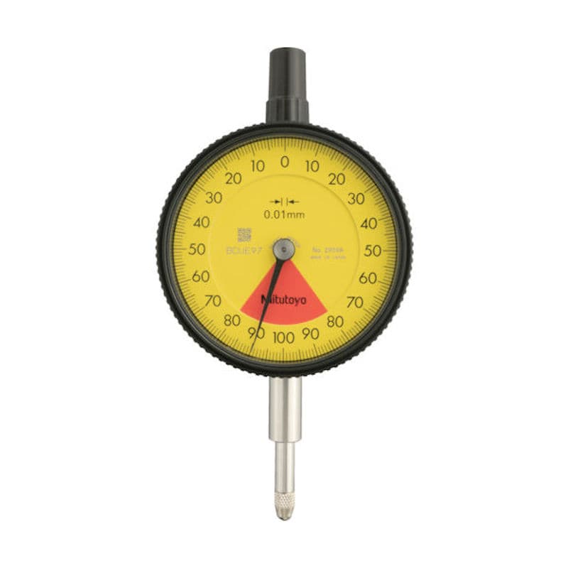 ミツトヨ　標準形ダイヤルゲージ（１回転未満・耳金付裏ぶたタイプ）　測定範囲０～１．６ｍｍ　最小表示０＿