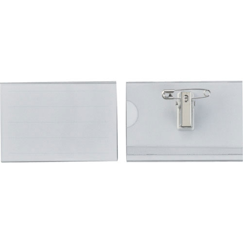 緑十字 名刺型名札(ハードケース) NF-25 内寸50×75mm 5個組 両用クリップ付_