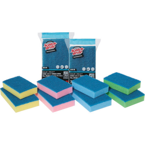 3M スコッチ・ブライト 多用途スポンジ 異物混入対策用 No.3030 キイロ 115X75mm_