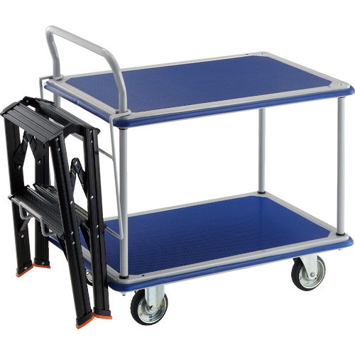 TRUSCO プレス製台車 ドンキーカート 2段式片袖タイプ915×615 TSAF-2SV付_