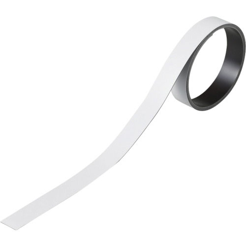 緑十字 テープ状カラーマグネット 白 マグネ15W 15mm幅×1m×0.8mm 2本組_