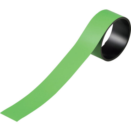 緑十字　テープ状カラーマグネット　緑　マグネ３０Ｇ　３０ｍｍ幅×１ｍ×０．８ｍｍ　片面磁力＿