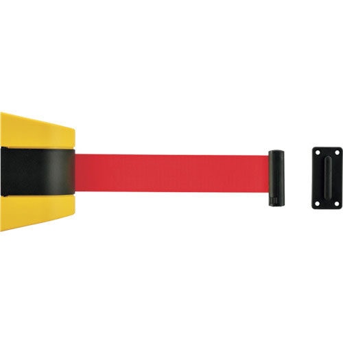 緑十字　ガードテープ　ベルトパーテーション（壁面設置タイプ）　ＫＡＢ－５Ｒ　ベルト：赤／５ｍ　受け金＿
