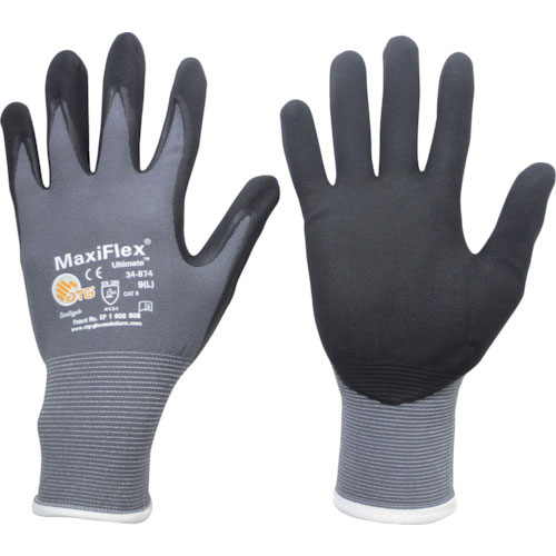 エーティージー　ニトリル背抜き手袋　マキシフレックス・アルティメイト　３４－８７４　Ｌサイズ＿