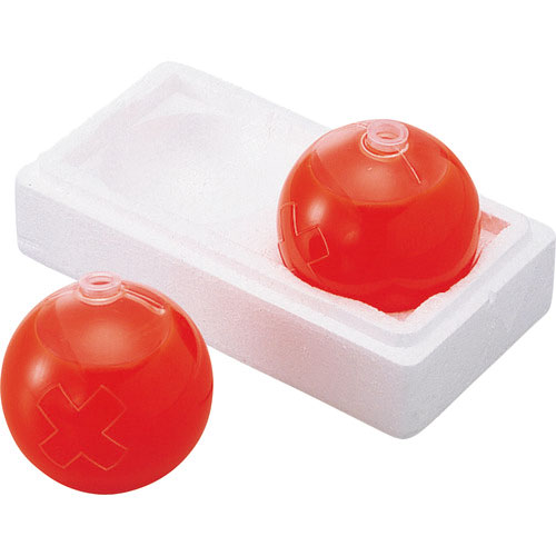 緑十字　防犯用カラーボール（スカットボール）　赤　６０ｍｍΦ　２個組　スカット－Ｒ＿