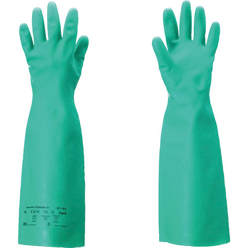 アンセル 耐溶剤作業手袋 アルファテック ソルベックス厚手ロング 37-185 XLサイズ_