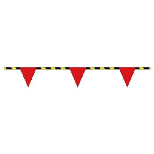 ユニット　トラロープ付三角旗（９連）　ターポリン　３００×２６０ｍｍ＿