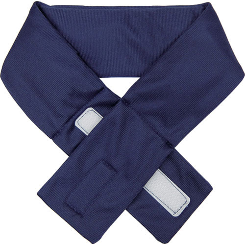 緑十字 熱中症予防対策商品 涼感ネッククーラー(保冷剤付き) ネイビー 65×600mm_