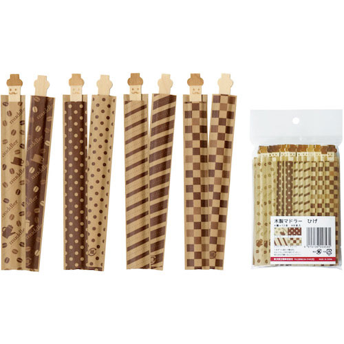 大黒　木製マドラー　ひげ　袋入　４８本アソート＿