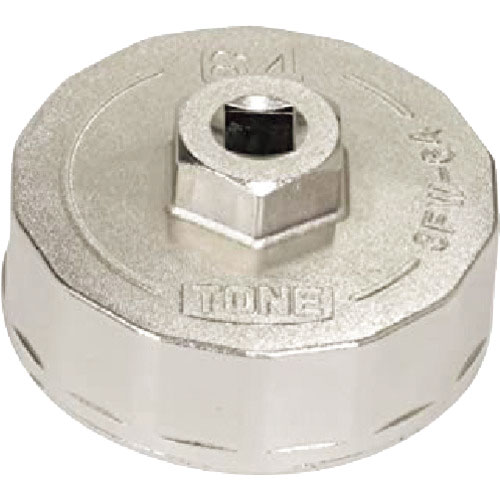 TONE オイルフィルターレンチ 14角 外径75mm 全高35mm 差込角9.5mm 対辺寸法67_
