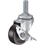 ハンマー ねじ込み式 旋回式ゴム車輪 65mm ストッパー付_