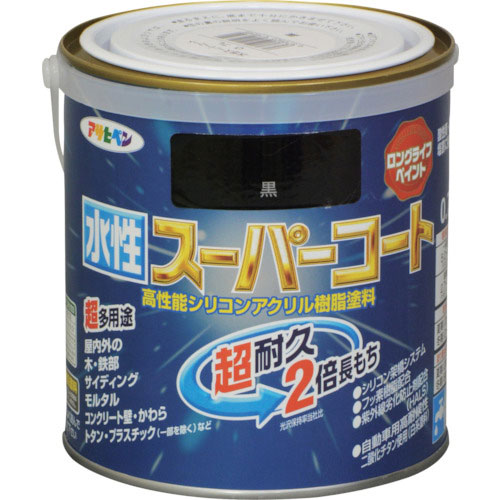 アサヒペン 水性スーパーコート 0.7L 黒_