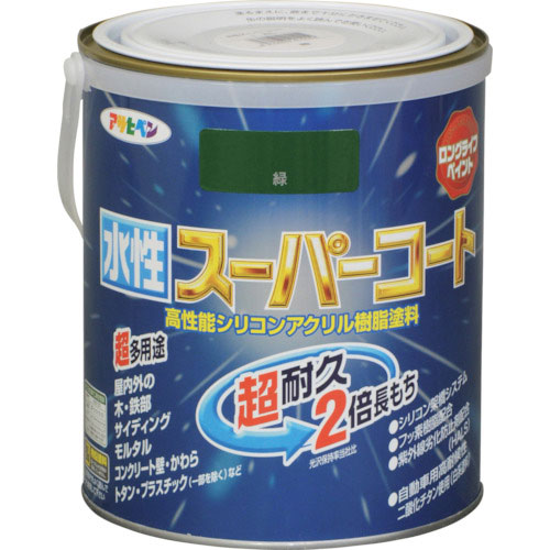 アサヒペン　水性スーパーコート　１．６Ｌ　緑＿