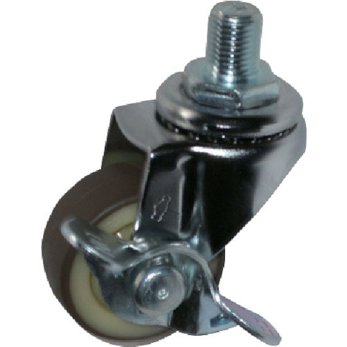 ハンマー ねじ込み旋回式ウレタン車輪(ナイロンホイール)50mm M12 ストッパー付_