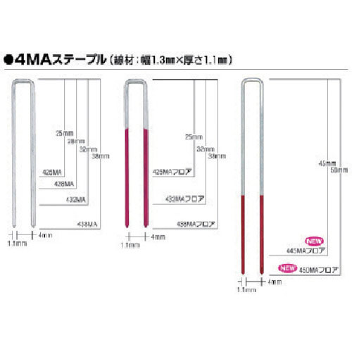 MAX MAステープル 肩幅4mm 長さ25mm 3000本入り_