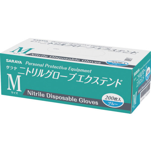 サラヤ　ニトリルグローブ　エクステンド　２００枚　ブルー　Ｍ＿