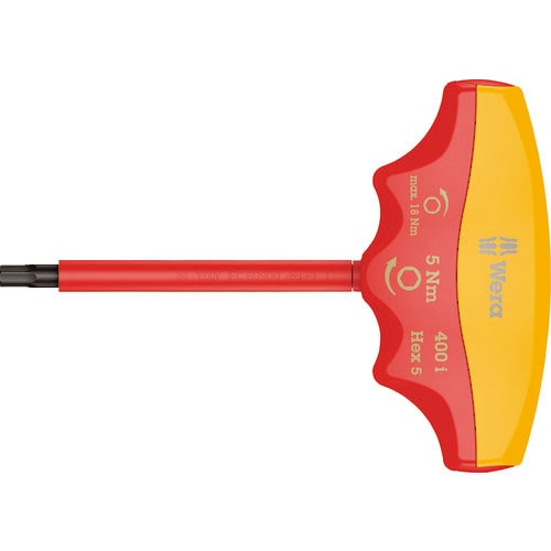 Ｗｅｒａ　４００ｉ　ＶＤＥ絶縁トルクドライバーＴ型　ヘックスプラス六角５．０　／　５．０　Ｎｍ＿