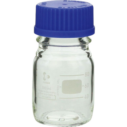ＳＩＢＡＴＡ　ねじ口びん　１００ｍｌ　青キャップ付＿