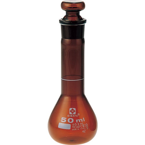 ＳＩＢＡＴＡ　メスフラスコ　茶　短形　５０ｍＬ＿