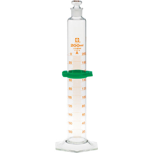 ＳＩＢＡＴＡ　有栓メスシリンダー　スーパーグレード　２００ｍＬ＿