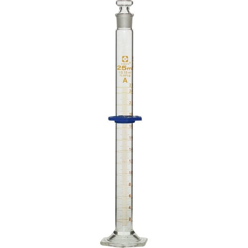 ＳＩＢＡＴＡ　有栓メスシリンダー　スーパーグレード　２５ｍＬ＿