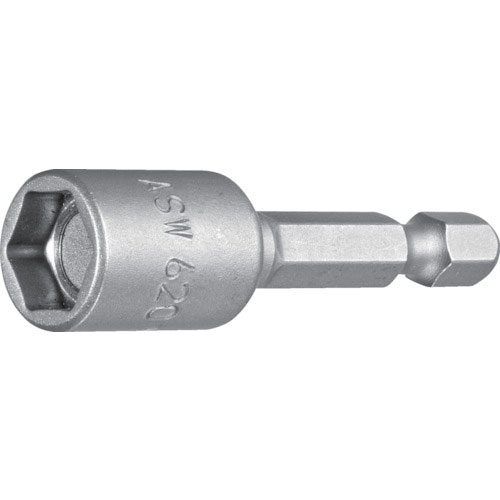 エーエスダブリュー 磁石付きソケットビット 差込角6.35x対辺6.0mm 全長50mm_