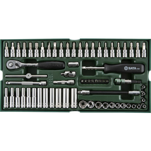 SATA 1/4”DRソケットレンチセット(6角タイプ)トレー入り_