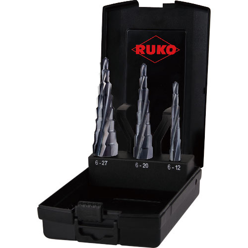 RUKO スパイラルステップドリル 3本セット ハイス ルナテックコーティング_