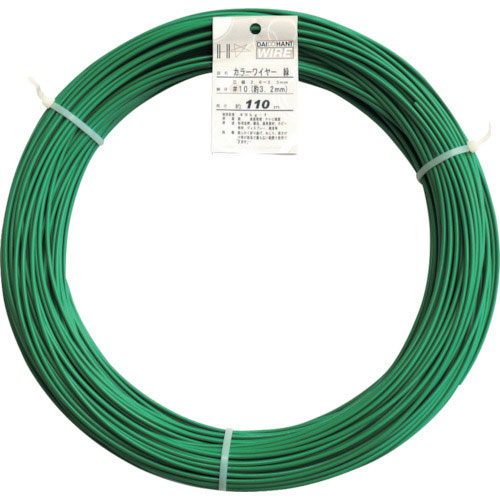 ダイドーハント　カラーワイヤー　緑　＃１０（３．２ｍｍ）　５Ｋｇ巻＿