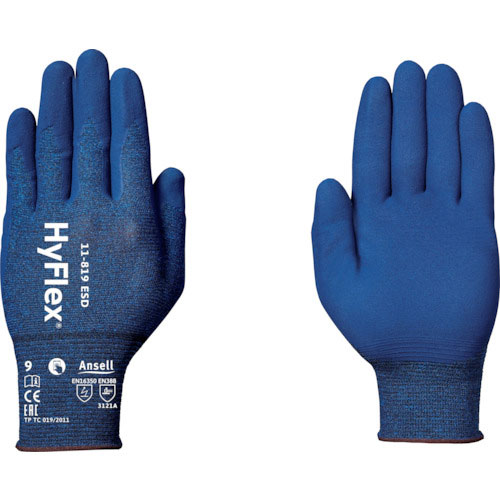アンセル　静電気対策手袋　ハイフレックス　１１－８１９　Ｓサイズ＿