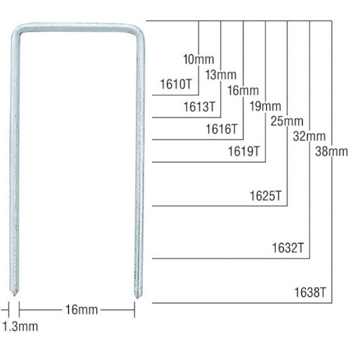 MAX Tステープル 肩幅16mm 長さ32mm 4800本入り_