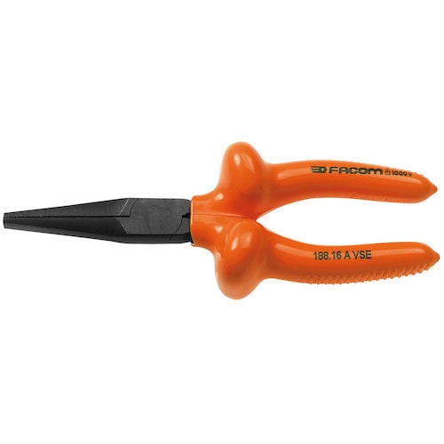 ＦＡＣＯＭ　絶縁工具　ロングフラットノーズプライヤ　１６５ｍｍ＿