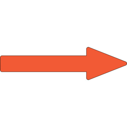 緑十字　配管方向表示ステッカー　→黄赤矢印　貼矢５３　５５×２００ｍｍ　１０枚組　アルミ＿