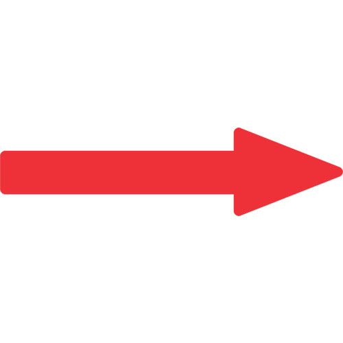 緑十字　配管方向表示ステッカー　→赤矢印　貼矢８３　３０×１００ｍｍ　１０枚組　エンビ＿