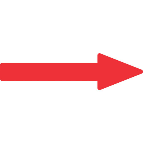 緑十字　配管方向表示ステッカー　→赤矢印　貼矢８４　２０×７０ｍｍ　１０枚組　エンビ＿