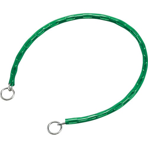 緑十字　チェーンロック（錠別売タイプ）　緑　チェイン－８０Ｇ　長さ８００ｍｍ　両端リング付＿