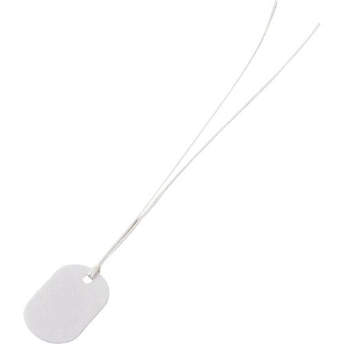 緑十字　ファイバー製小判札（無地札）　白　ファイバー小判札－２０　３０×２０ｍｍ　１００枚組　ヒモ付＿