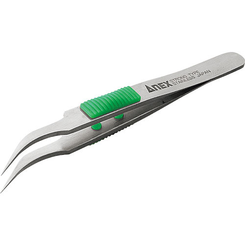アネックス ラバーグリップ付ステンレスピンセット先細鷲型115m_