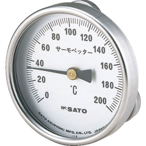 佐藤 バイメタル式表面温度計 サーモペッター ０～４００℃ （２３４０