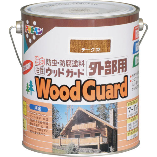 アサヒペン ウッドガード外部用 1.6L チーク_