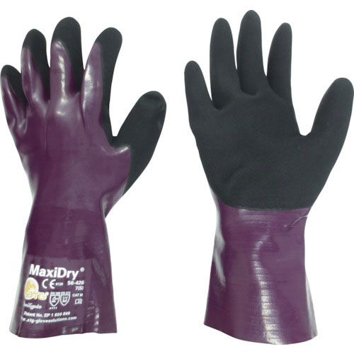 エーティージー　耐水・耐油ニトリルゴム手袋　マキシドライ　５６－４２６　Ｓサイズ＿