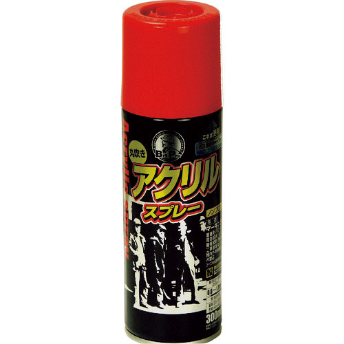 アサヒペン BIGPRO アクリルスプレー 300ML 赤_