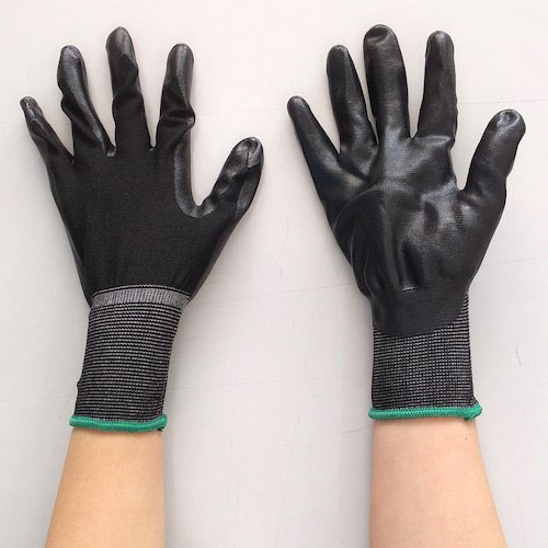 丸和ケミカル　黒フィット　ニトリルコーティング手袋　３双組＿