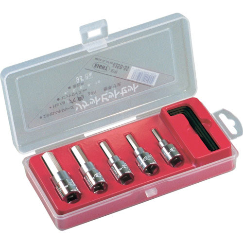 エイト　六角ソケットビット　標準寸法（差込角９．５ｍｍ）５本セット　４～１０ｍｍ＿