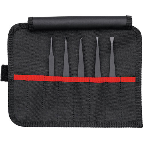 ＫＮＩＰＥＸ　プラスチックピンセット　５本組セット＿