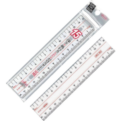 共栄プラスチック　メタクリル両切直線定規　１５ｃｍ＿